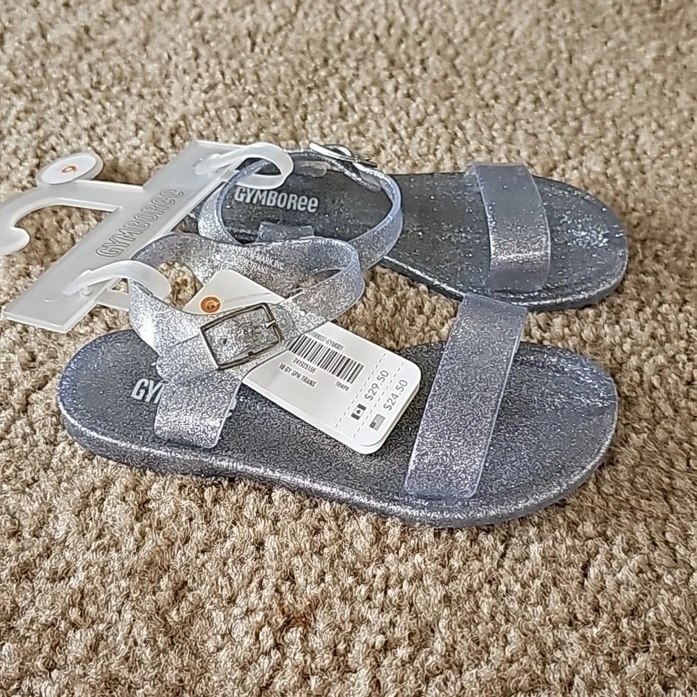Gymboree Silver Glitter Jelly Sandal Size 9